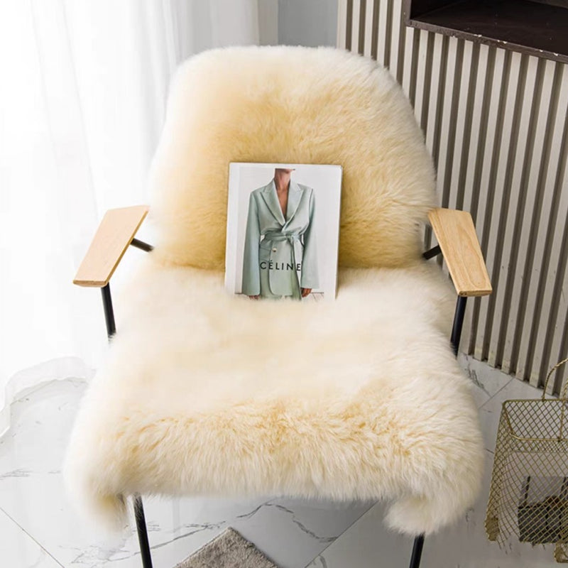 Genuine Sheepskin Wool Soft Fur Rug Throw