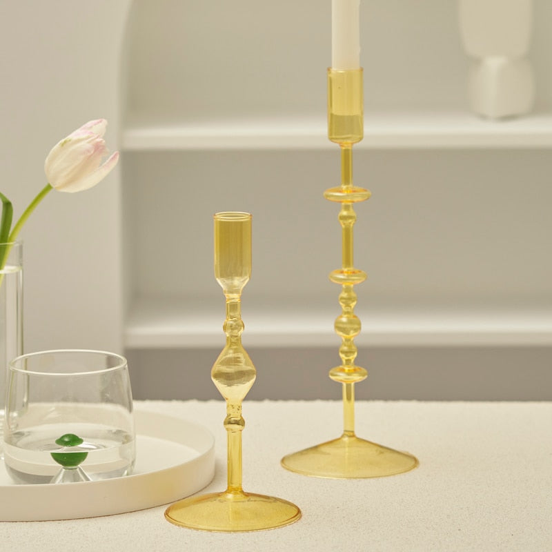 Slim Candlestick Holder Glass Candle Holders 