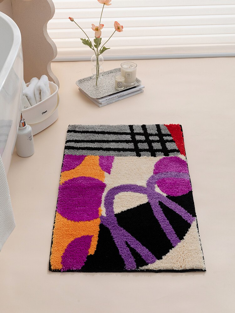 Cotton Tufting Colorful Bathroom Mat 