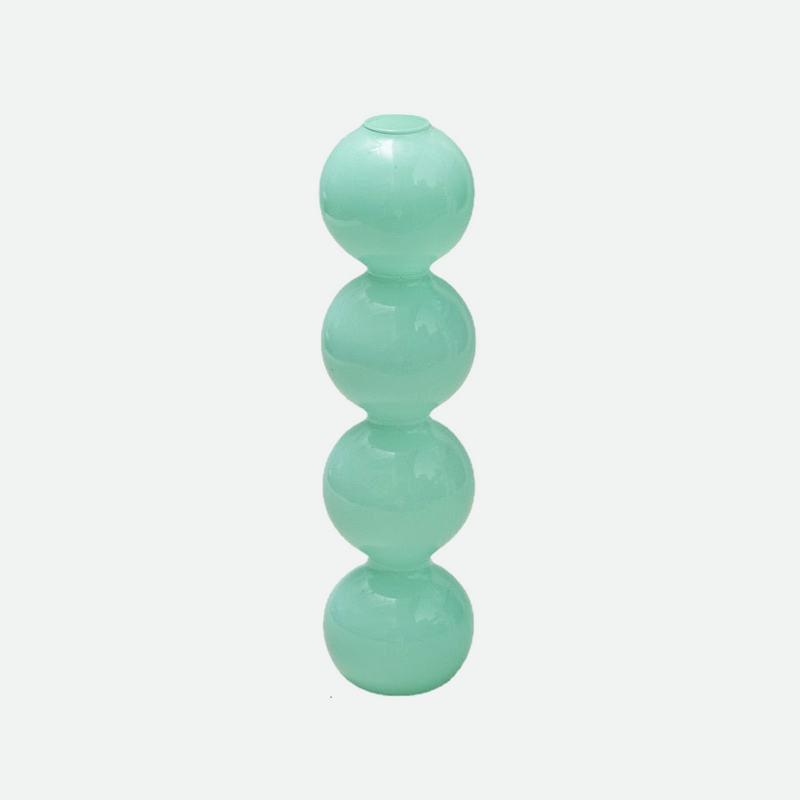 sea water turquoise matte glass candle holder