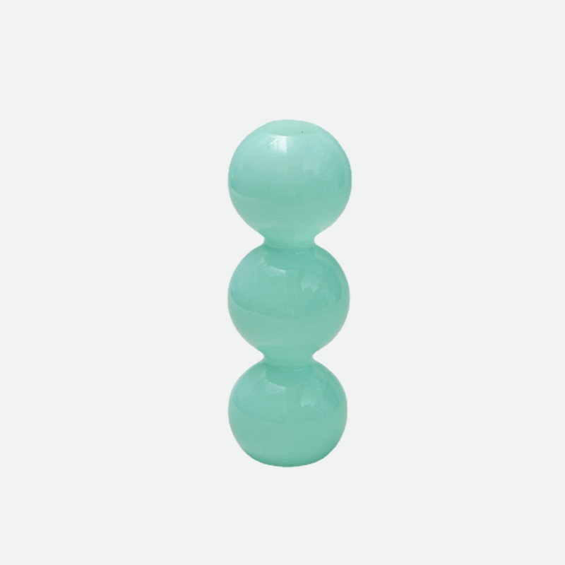 sea water turquoise matte glass candle holder