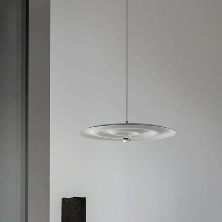 Minimalist Gray and White Pendent Lamp Ceiling Light Chandelier 