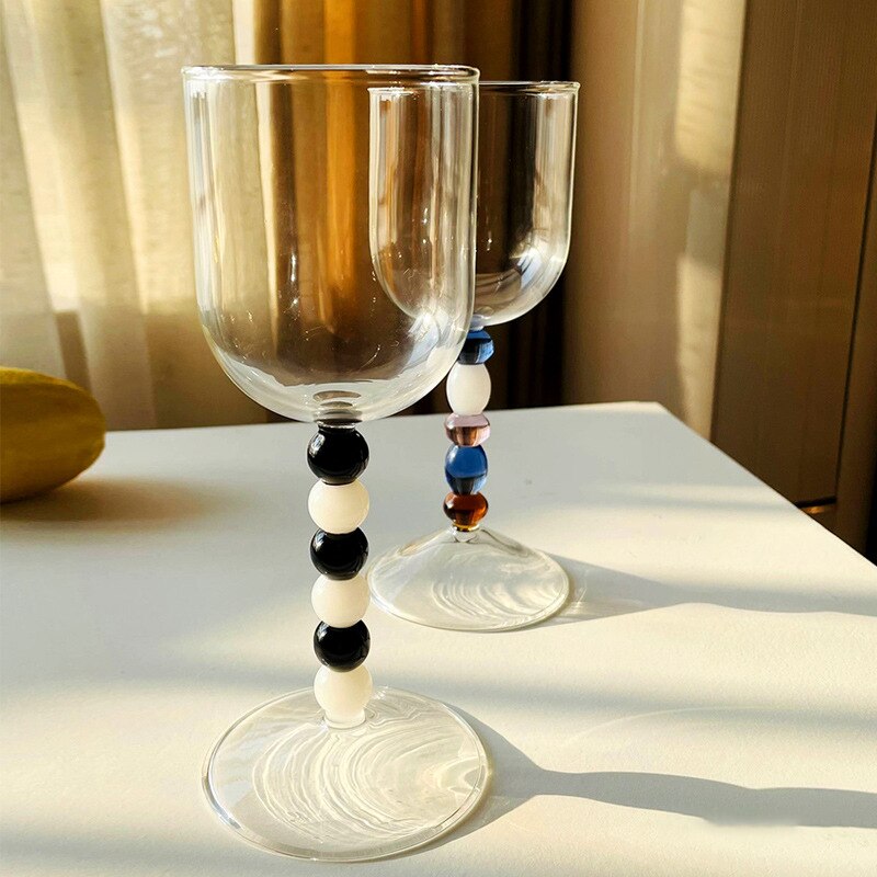 Beaded Glass Wine Glass Drinkware