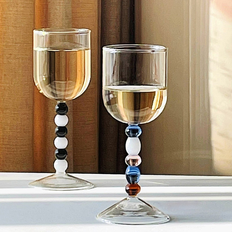 Beaded Glass Wine Glass Drinkware