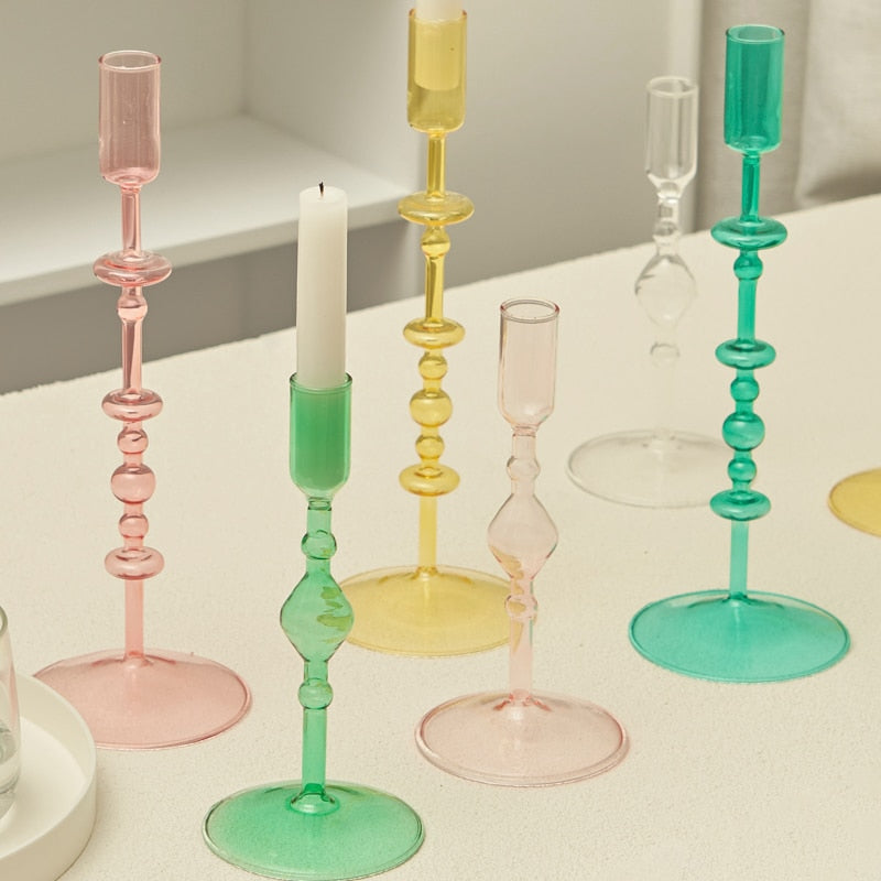 Slim Candlestick Holder Glass Candle Holders 