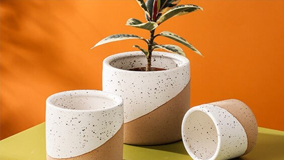 Home Decoration Creative Linen Glaze Ceramic Flowerpot 