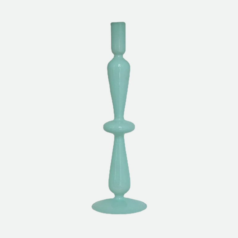 sea water turquoise matte glass candle holder