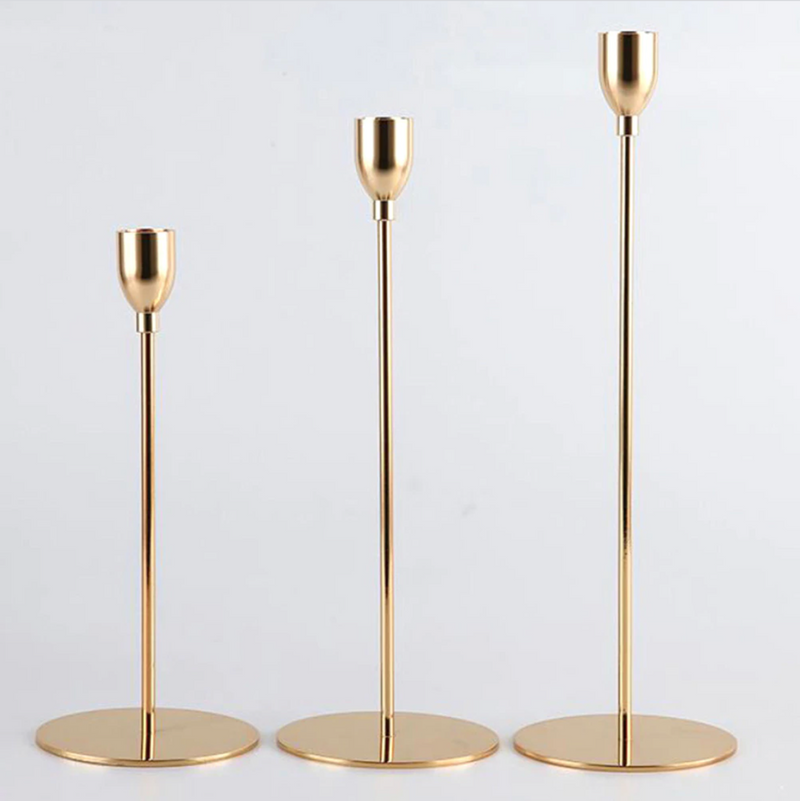 thin Vintage Gold Candle Holders