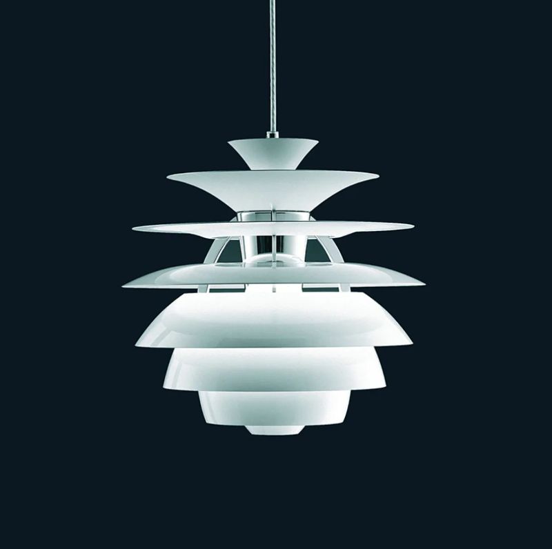 layered metal aluminum white pendant light