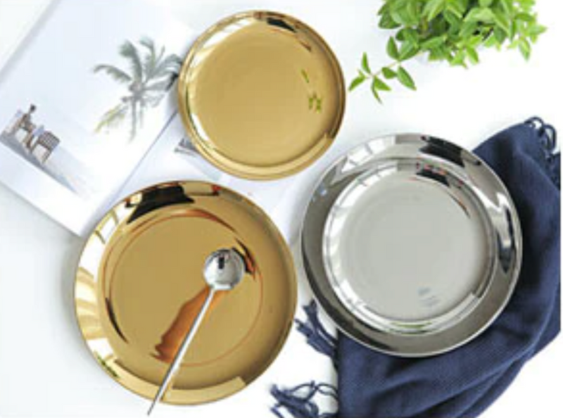 Bella Metallic Glazed Ceramic Plates & Trays