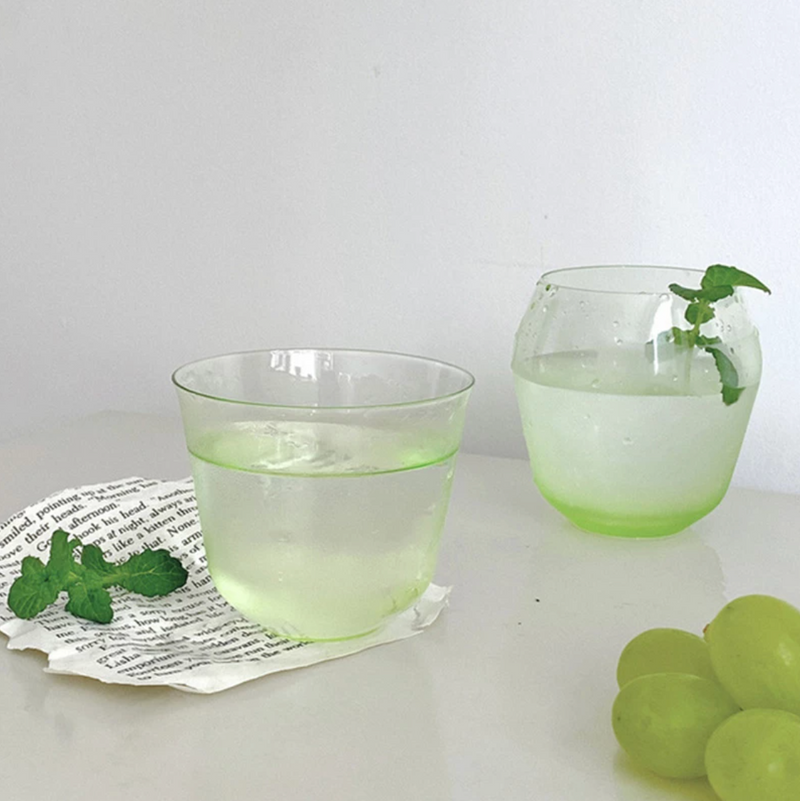 Tart Green Vintage Blown Glass Drinkware