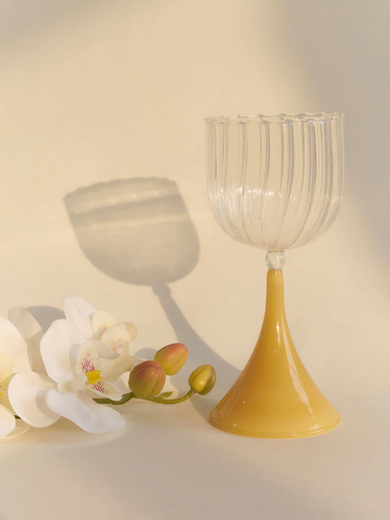 Retro Glass Goblet 70s elegant cocktail glass for party