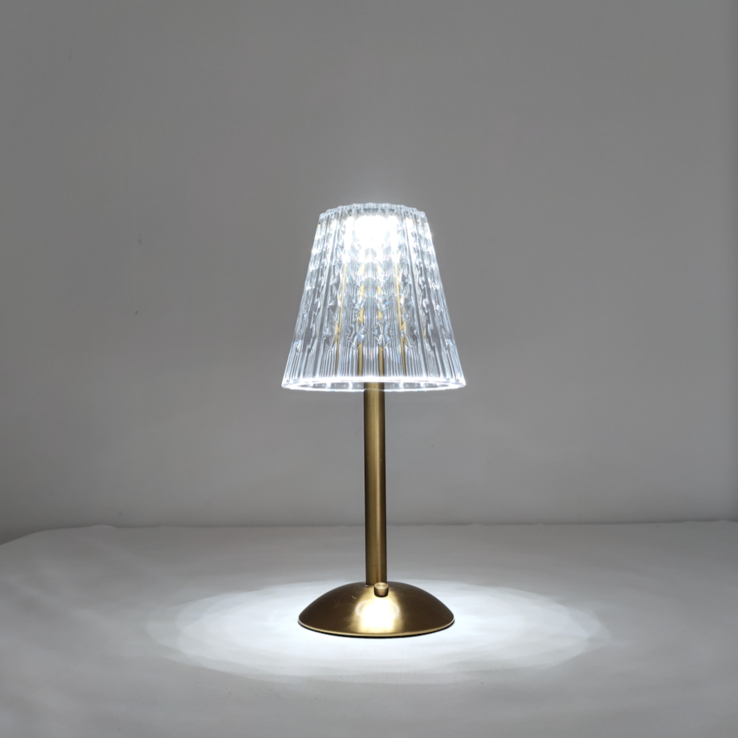 Sparkle Cordless Table Lamp clear gold shiny dimmable