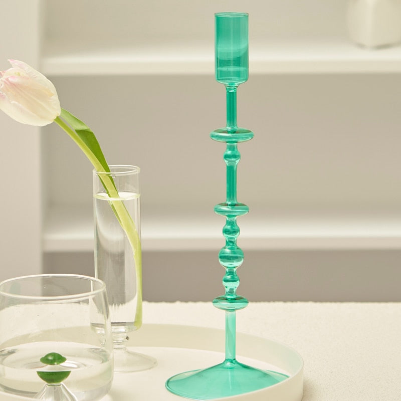 Slim Candlestick Holder Glass Candle Holders 