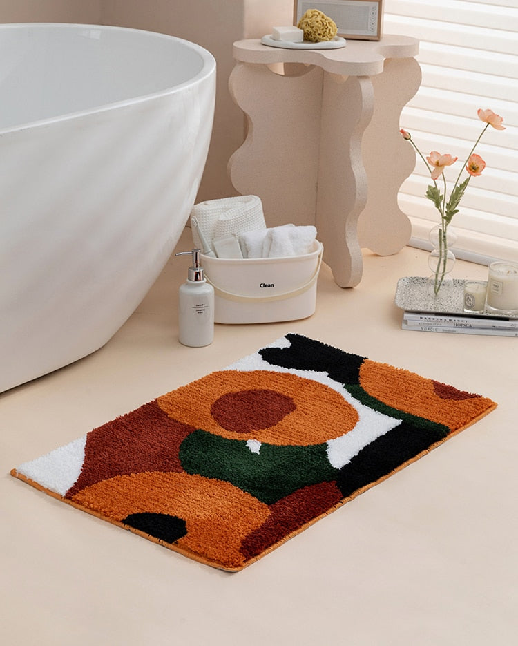 Cotton Tufting Colorful Bathroom Mat 