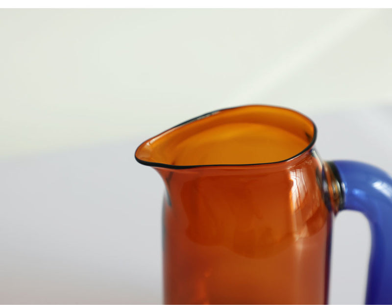 Blue and Terracotta Glass Cup