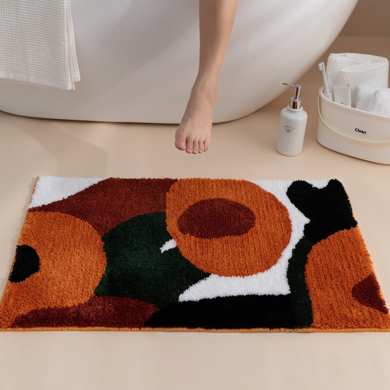 Cotton Tufting Colorful Bathroom Mat 