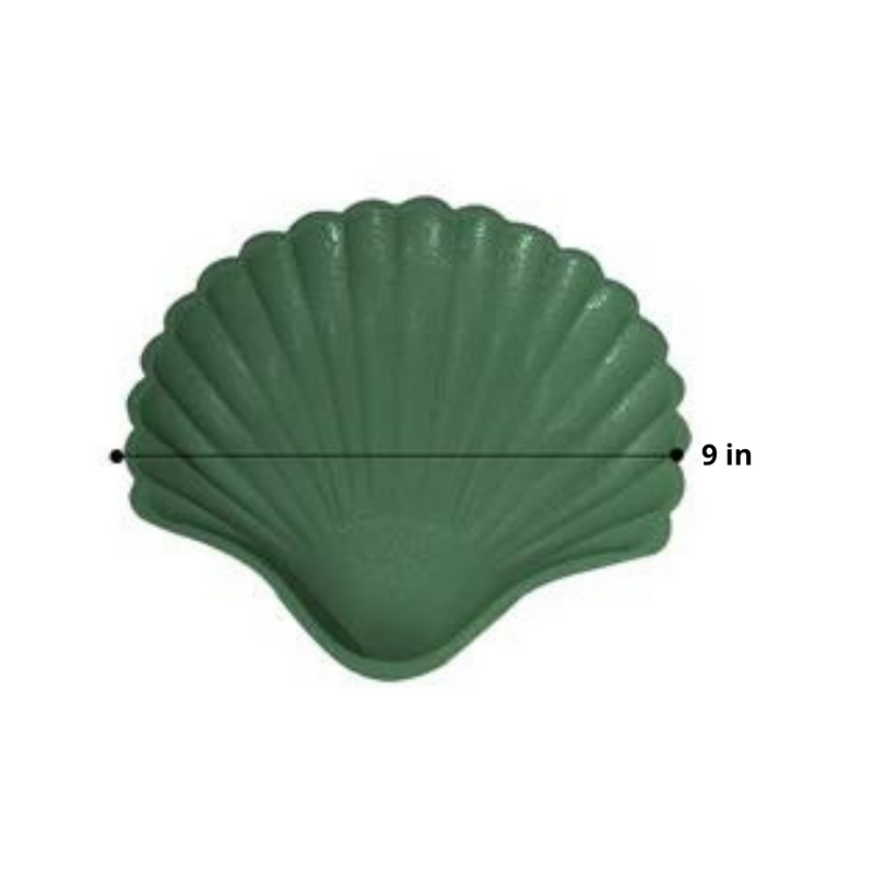 Seashell Shaped Green Jewelry Tray Dimensions 