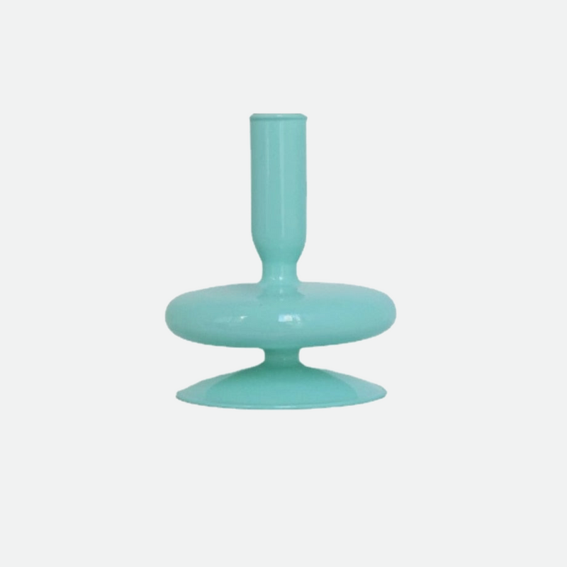 sea water turquoise matte glass candle holder