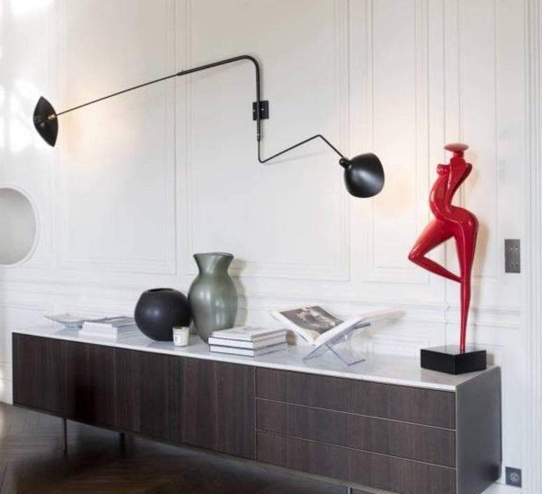 Serge Mouille replica industrial wall lamp with swing arms