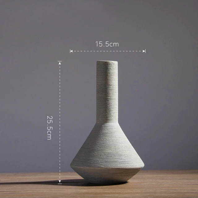 Minimalist Stone Ceramic Vase for Modern Home Decor