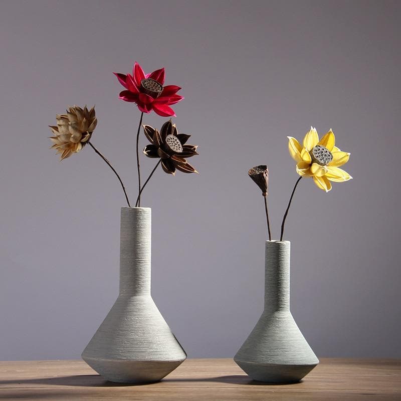 Minimalist Stone Ceramic Vase for Modern Home Decor