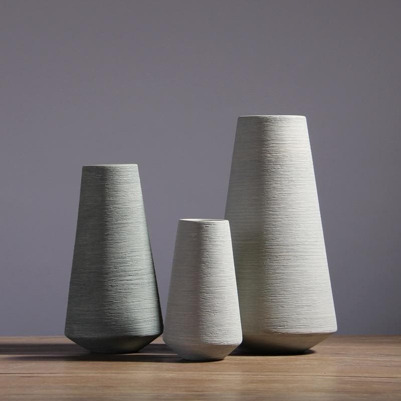 Minimalist Stone Ceramic Vase for Modern Home Decor