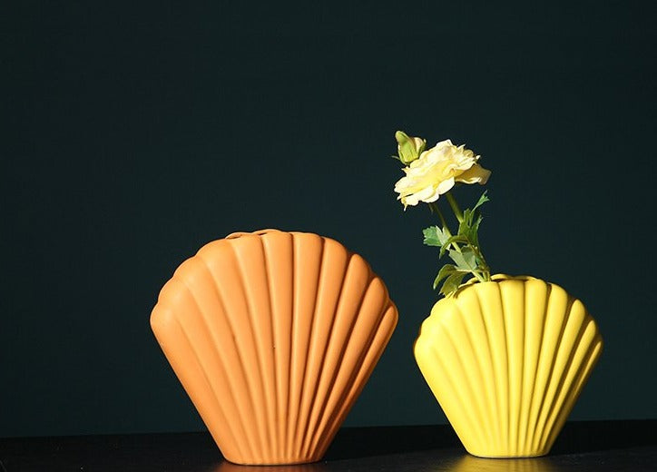 seashell shape ceramic porcelain vase