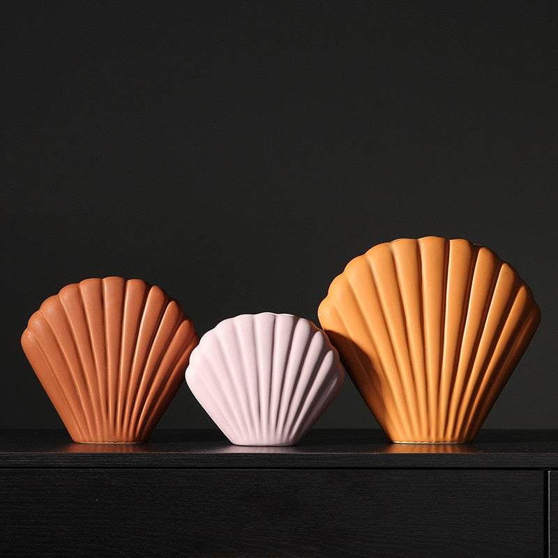 seashell shape ceramic porcelain vase