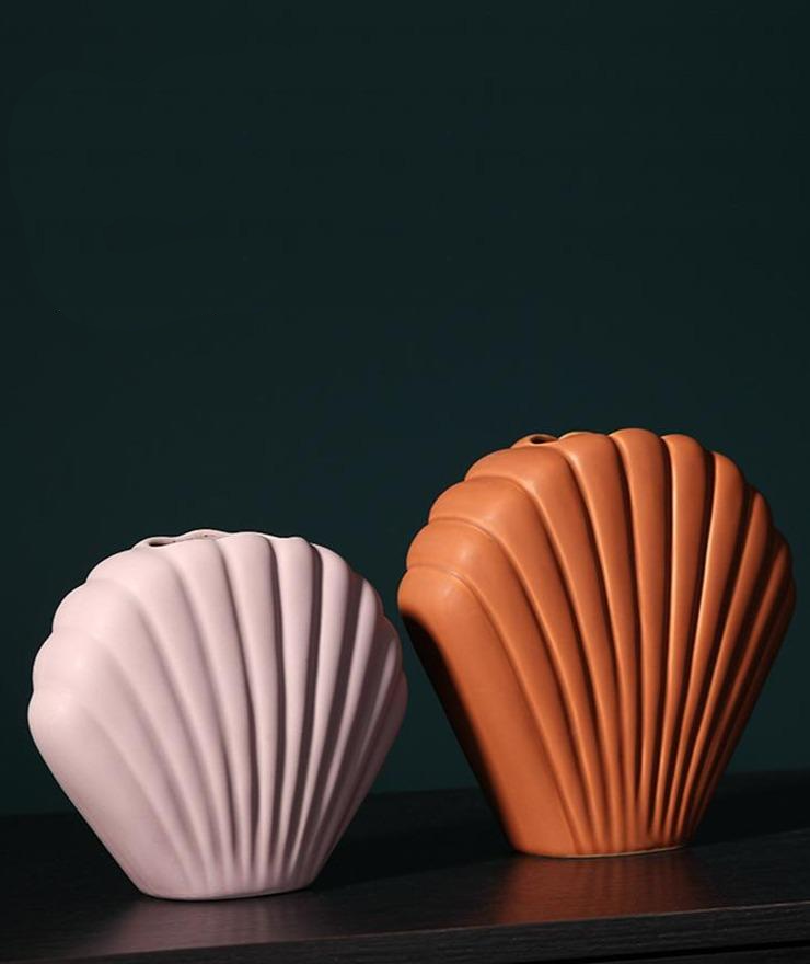 seashell shape ceramic porcelain vase