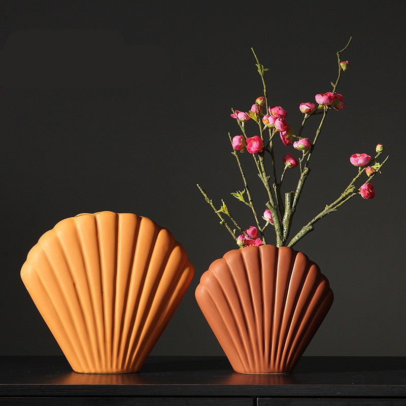 seashell shape ceramic porcelain vase