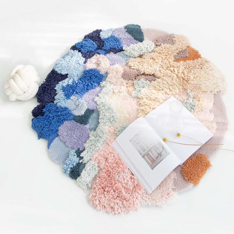 Round Thick Fluffy Wool Rug