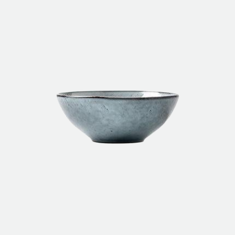 Large Round Deep Gray Blue Bowl