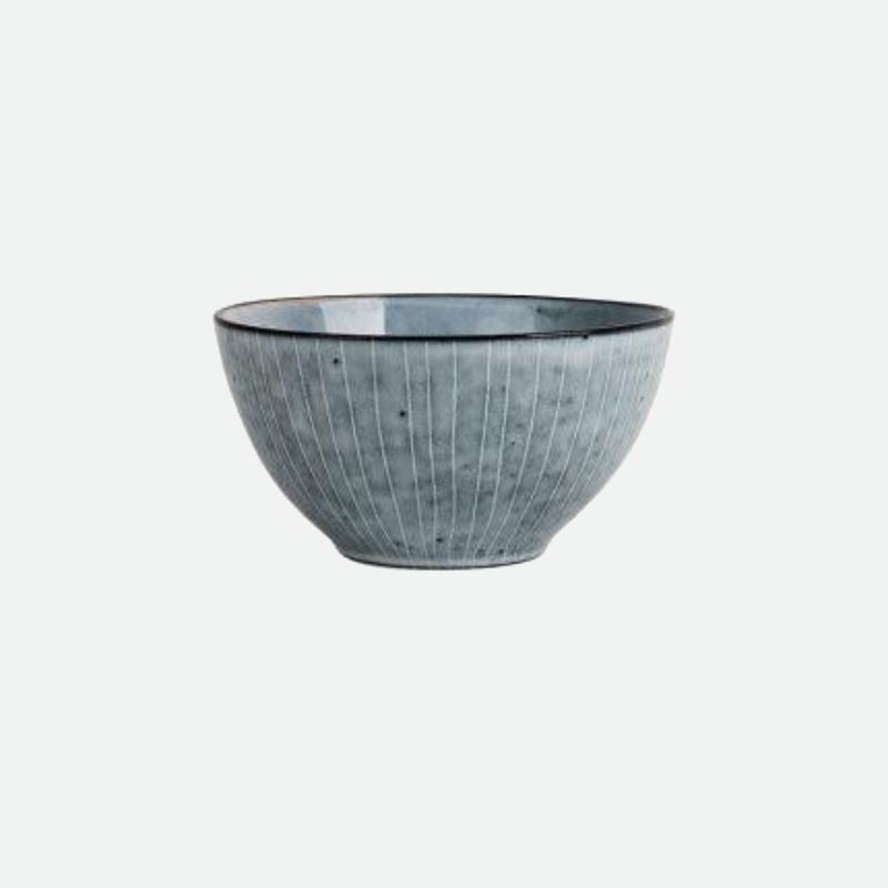 Large Round Deep Gray Blue Bowl