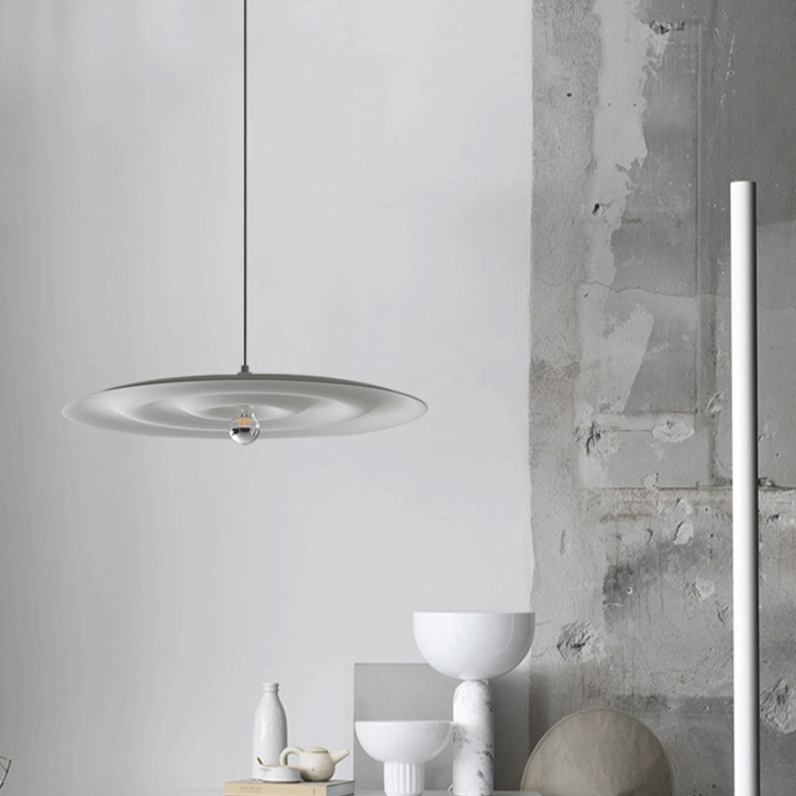 Minimalist Gray and White Pendent Lamp Ceiling Light Chandelier 