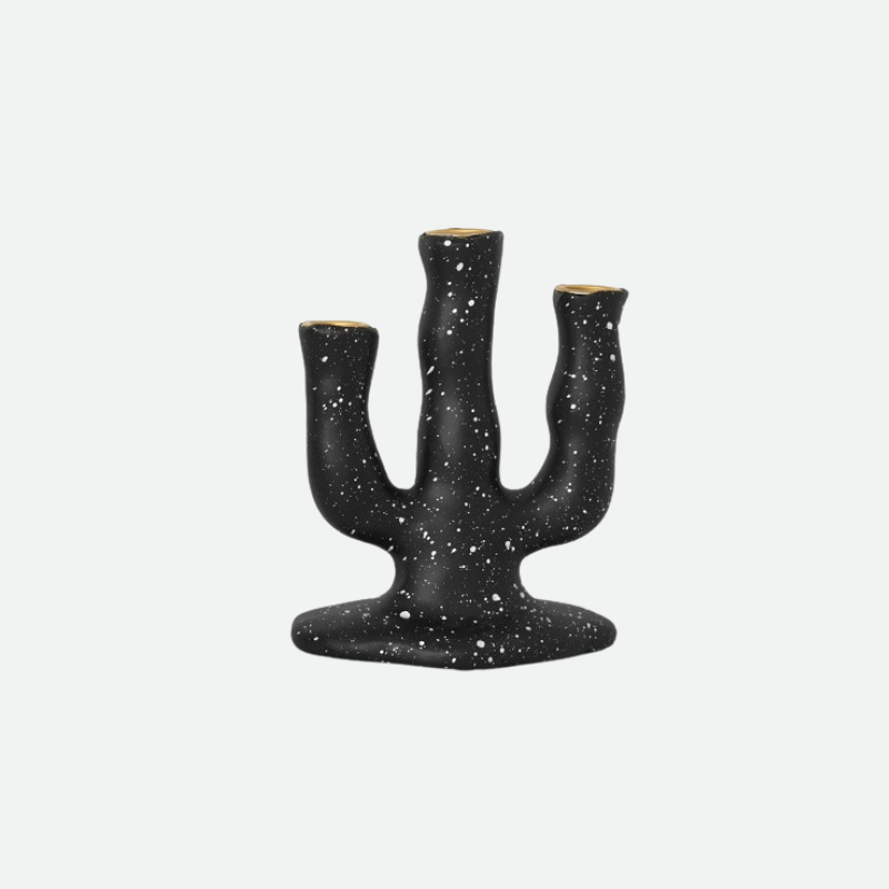 Black and White Resin Vintage Candle Holder 