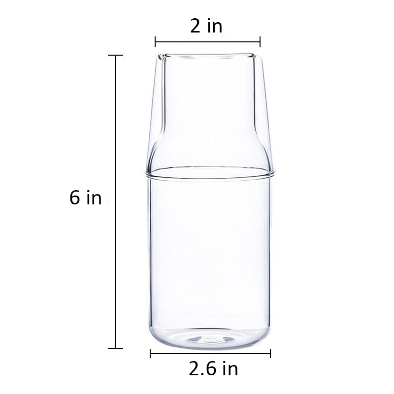 Round Small Transparent Glass Water Set Measurements