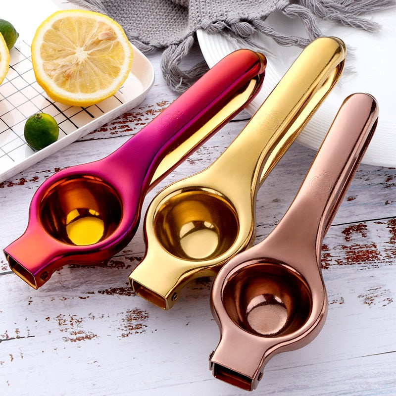 Gold Bronze Berry Handheld Metal Lemon Juice Squeezer