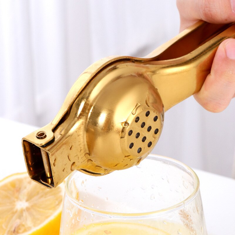 Gold Handheld Metal Lemon Juice Squeezer