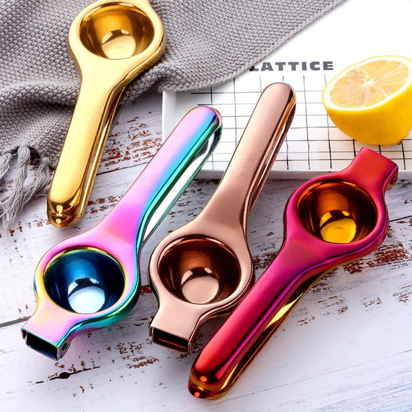 Gold Multicolor Bronze Berry Handheld Metal Lemon Juice Squeezer