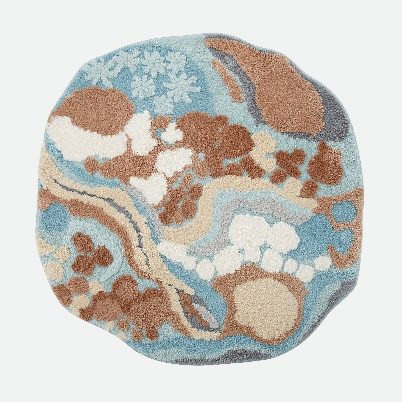 Round Shaped 3D Pattern Polyester Floor Mat