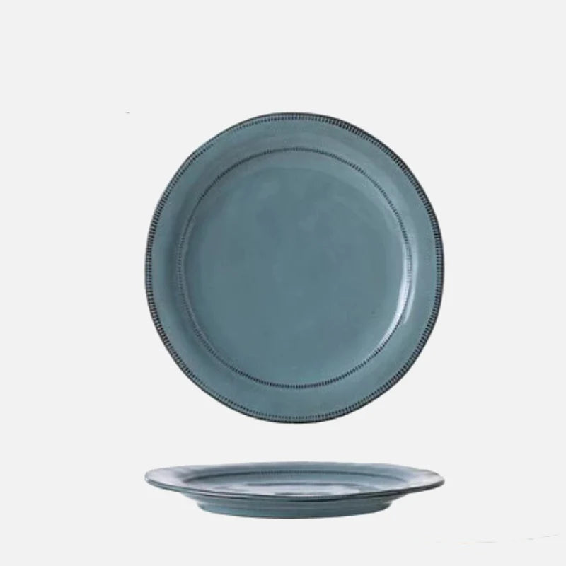 Stitch Row Ceramic Plates