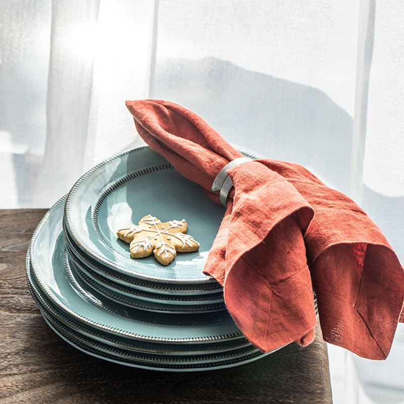 Gray/ White Ceramic Kitchen Plate