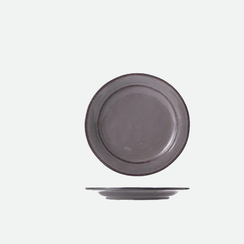 Gray/ White Ceramic Kitchen Plate