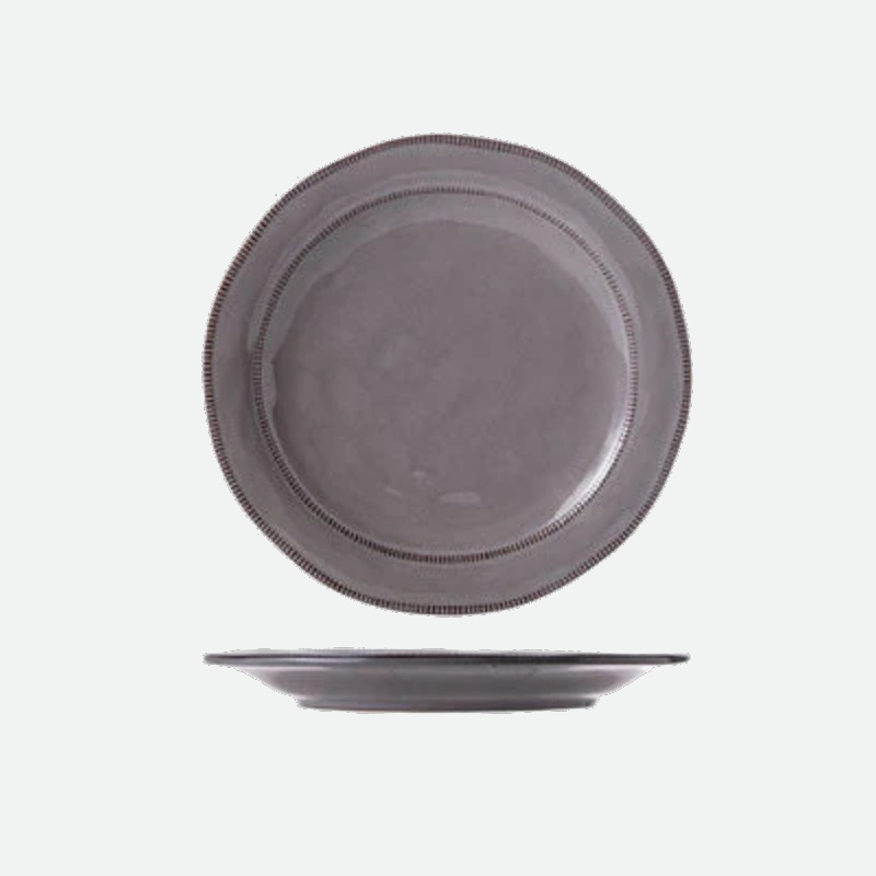 Gray/ White Ceramic Kitchen Plate