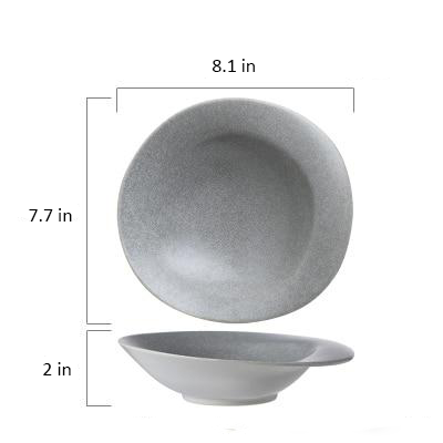 round ceramic grey dinnerware measurements