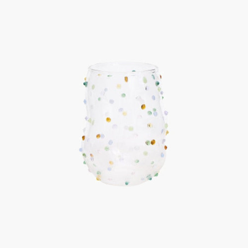 Sugar Coated Confetti Handmade Glass Graphic Organic shape colored cocktail glass