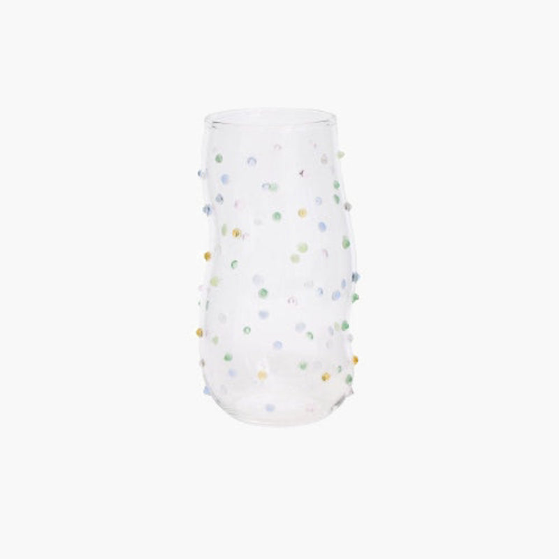 Sugar Coated Confetti Handmade Glass Graphic Organic shape colored cocktail glass