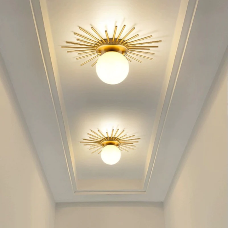 Pendant Light in Modern Style Ceiling Light with Gold Glass Ball