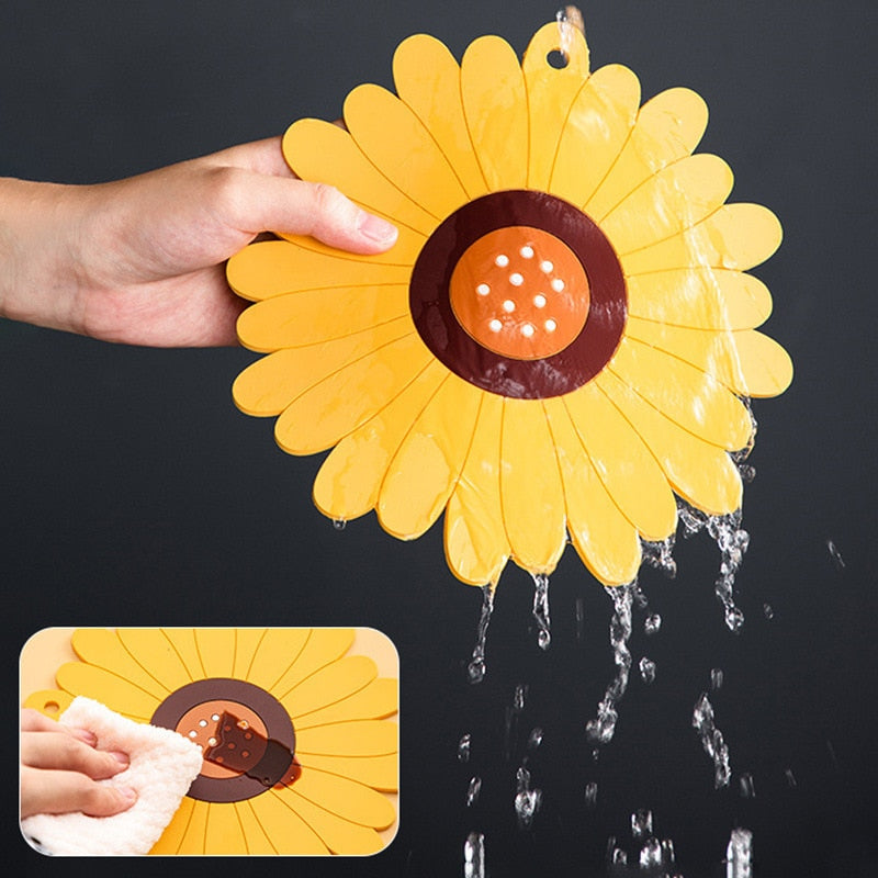 Yellow and Brown Silicone Sunflowers Shape Table Coaster